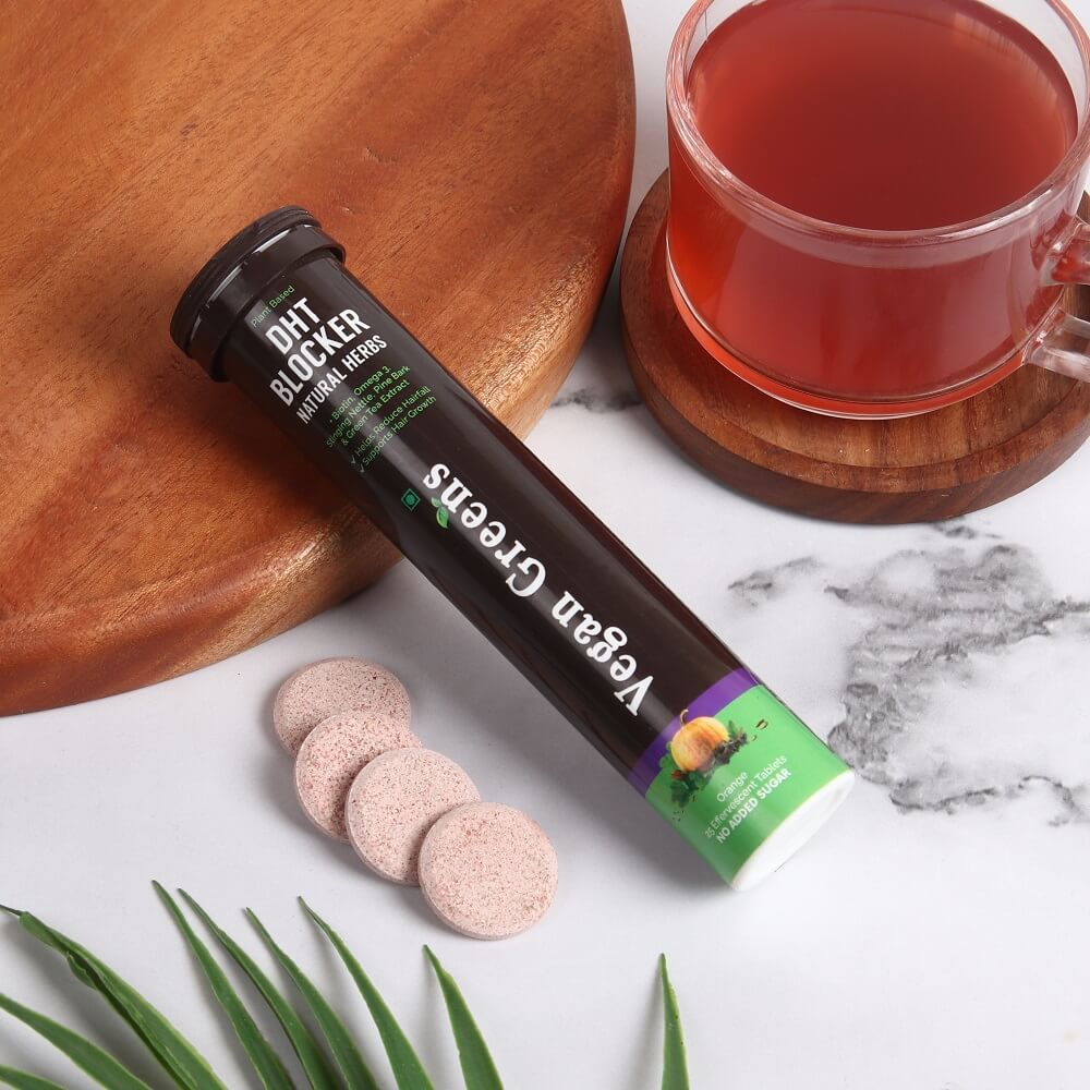 Plant Based DHT Blocker With Biotin, Omega 3, Stinging Nettle, Pine Bark, Green Tea. For Hair Growth, Hair Fall Control, Healthy Hair For Men & Women